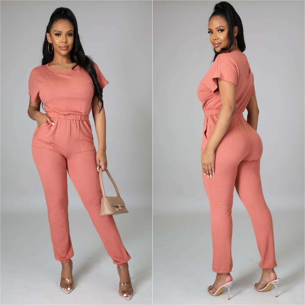 Terra Cotta Jogger Jumpsuit - Picture 3 of 3